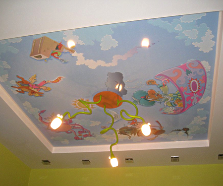 Фото натяжных потолков в детскую комнату